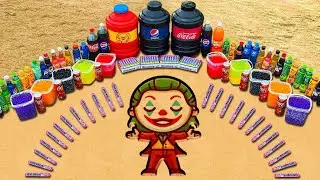 EXPERIMENT: Coca Cola and Mentos & Soda, Giant Fanta, Mirinda, Mtn Dew in Joker