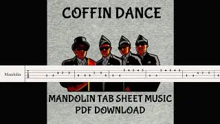 COFFIN DANCE MEME SONG - Easy Mandolin Tab Tutorial! SHEET MUSIC PDF DOWNLOAD LINK!