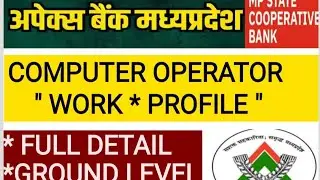 Apex Bank!!Computer Operator Work Profile Ka Kaam Kya Hota Hai!!Big Update