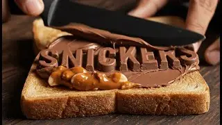 Delicious brand logos on toast, ASMR | 😍  Strangely satisfying food (4K, no talking)