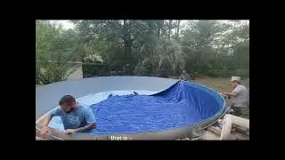 How to hang a Above ground pool liner.