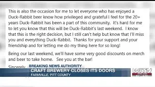 Community reacts to Duck-Rabbit Craft Brewery closing