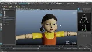 Maya & Buildbox 3d  -  SQUID GAME -  Rigging Robot Doll  (Demo Part 1)