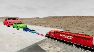 Small to Giant Cars vs Train Head-on– BeamNG.drive