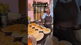 Hyderabadi Street Style Paper Dosa with Upma recipe 🤤🔥