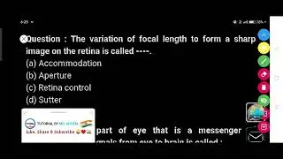 The variation of focal length to form a sharp image on the retina is called.
