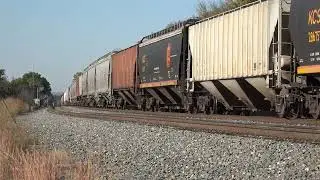 KCS ES44AC 4866 Leads a loaded grain train at Forest Hill, OK.