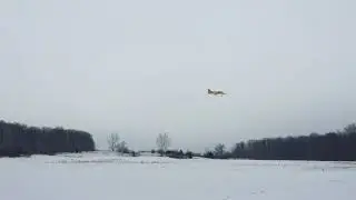 Freewing Avanti 80mm EDF on Skis in the snow at Flying Pilgrims