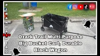Ozark Trail Multi-Purpose Big Bucket Cart, Durable Black Wagon