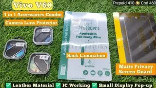 Vivo V60 Camera Lens Protector & Screen Guard & Back Lamination & Speaker Grill Protection