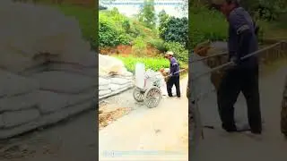 Genius Cement Hack! DIY Leverage Tool Saves Labor on Construction Site
