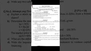Financial analysis and decision Question paper of MBA student #mba #financialanalysis #questionpaper