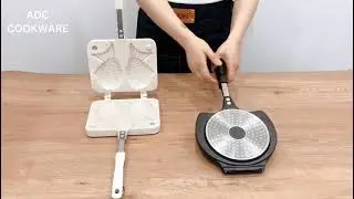 Non-stick Taiyaki Pan, Fish-shaped Cake Pan with Bakelite Handle ,Normal or Induction Bottom