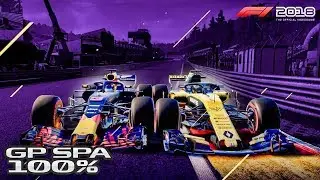 F1 2018 Gameplay with Daniel Ricciardo at Spa Francorchamps / 100% Race / 110 AI