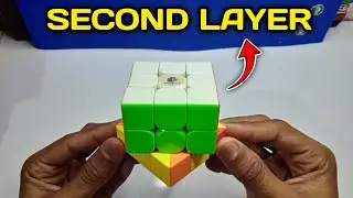 How to solve Rubik's cube SECOND LAYER #viralvideo #trending  