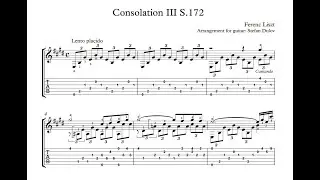 Franz Liszt Consolation III S 172 Arr. for Guitar by Stefan Dulov