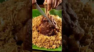 Beef Leg on Banana Leaf Biryani  🤤😋 #foodasmr #food #foodnerd #biryanilovers #biryani