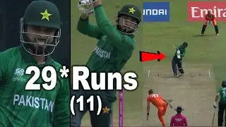 Faheem Ashraf 29 Runs in 11 Balls vs Netherlands | faheem ashraf batting vs ned | pak vs ned match