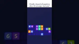 I finally cleared all numbers after 10 attemps. And you? (1-0) | Digit Match 3D #gaming #funny