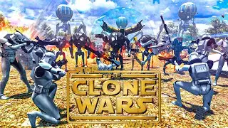 Star Wars The Clone Wars - Clone Outpost Defense! ( Cinematic Battle ) | Men of War Assault Squad 2