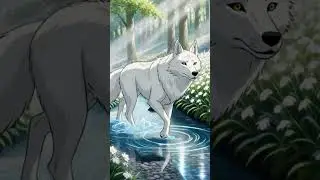 White Wolf in Flower Forest | Calm Anime Nature Short | AI Cinematic