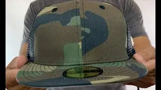 New Era MESH-BACK 59FIFTY-BLANK Army-Black Fitted Hat