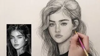 How to Draw a Beautiful Girl Portrait (3/4 View) | Realistic Pencil Drawing Step by Step