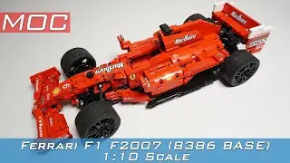 Ferrari F1 F2007 масштаб 1:10 LEGO TECHNIC MOC (база LEGO 8386)