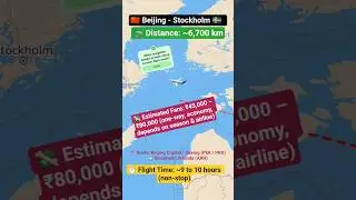 Beijing to Stockholm flight 🛫 route explore live #route #flight  #explore #aviation #excelbytesized