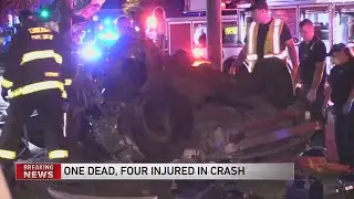 One dead, four injured in crash