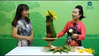 Hướng Dẫn Cắm Hoa nghệ thuật theo kiểu thác đổ với Lan Mokara và gương sen