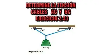 Determine La Tension Necesaria En Los Cables | Ejercicio 2.43 Beer