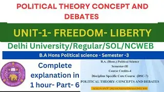 UNIT-1- POLITICAL THEORY CONCEPTS AND DEBATES - BA HONS POLITICAL SCIENCE- SEMESTER 3- PART-  6