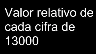 Valor relativo de cada cifra de 13000