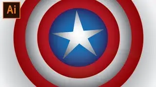Adobe Illustrator Tutorials For Beginners - Captain America Shield in Adobe Illustrator