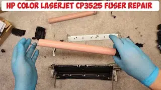 HOW TO REPLACE FUSER FILM SLEEVE AND LOWER PRESSURE ROLLER ON HP COLOR LASERJET CP3525, FUSER REPAIR