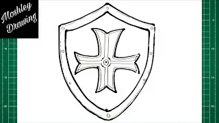 How to Draw a Knight Shield Step by Step