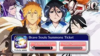 CAN WE GET LUCKY!? 10TH ANNI 6000+ BRAVE SOUL SUMMON TICKETS! | Bleach: Brave Souls