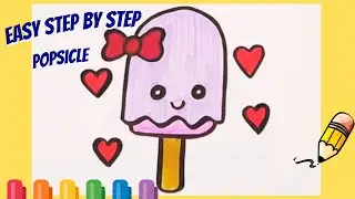 How to draw a ice cream popsicle-drawing cute popsicle easy steps for beginners.