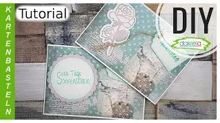 2 Karten mit Designpapier selber basteln | Kartenbasteln Anf&auml;nger DIY [Anleitung | deutsch]