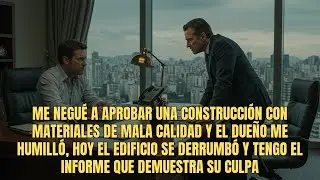 Me negué a aprobar una construcción con materiales de mala calidad y el dueño me humilló, hoy el...