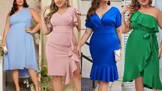Dise&ntilde;os de VESTIDOS semiformal talla grande 2024/vestidos de fiesta cortos para gorditas