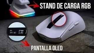MOUSE CON PANTALLA Y BASE DE CARGA RGB🤯 | Tecware EX1
