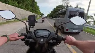 Motorbike scooter riding in Camiguin, PH