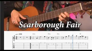 Scarborough Fair /Instrumental/TAB and Sheet Music/Guitar Tutorial+ Slow Tempo Play Along