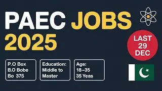 Pakistan Atomic Energy Jobs 2025 | P.O Box 3375 | Apply Before 29 Dec