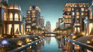Night Reflection with Ambient Piano Tones | Urban Calm Soundscape (25 min)