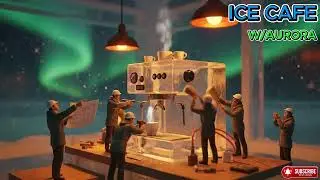 Episode 1 CAFE w/aurora : ICE Block Architecture #miniature #ice #build #architecture #asmr #ai