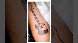 how to draw a guitar tattoo #shorts