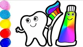 How to draw teeth and teeth brush drawing | Colgate drawing # how to draw and colour in toothpaste !